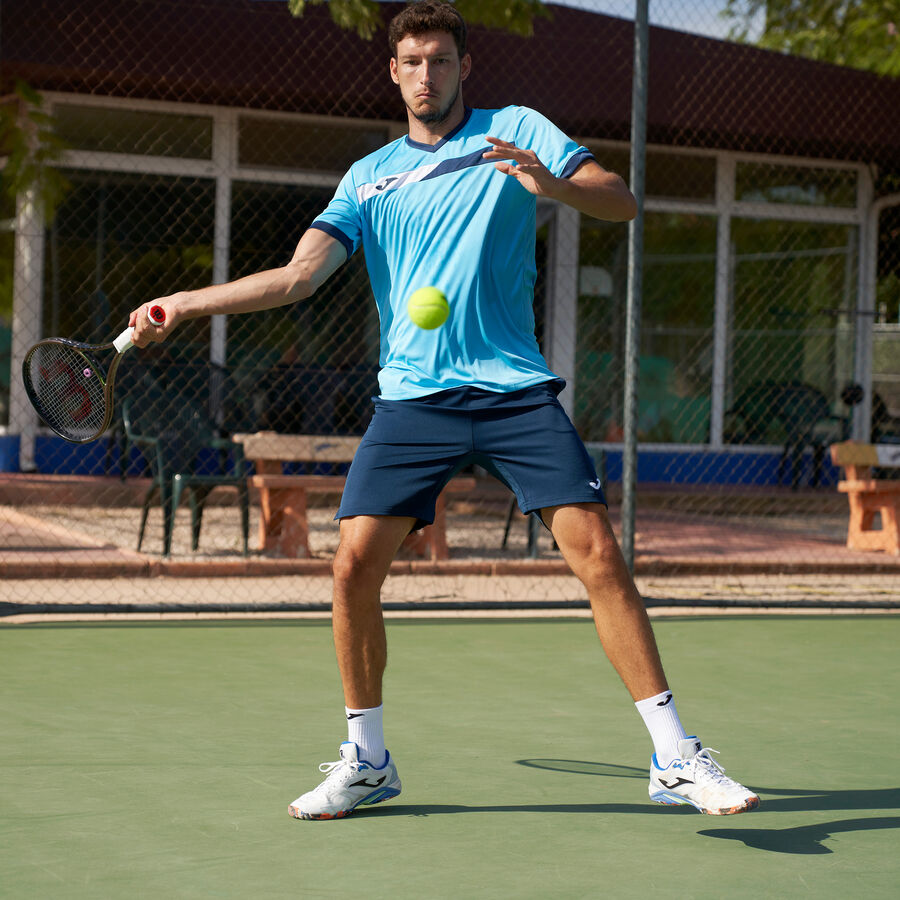 COURT SHORT SLEEVE T-SHIRT FLUOR TURQUOISE NAVY