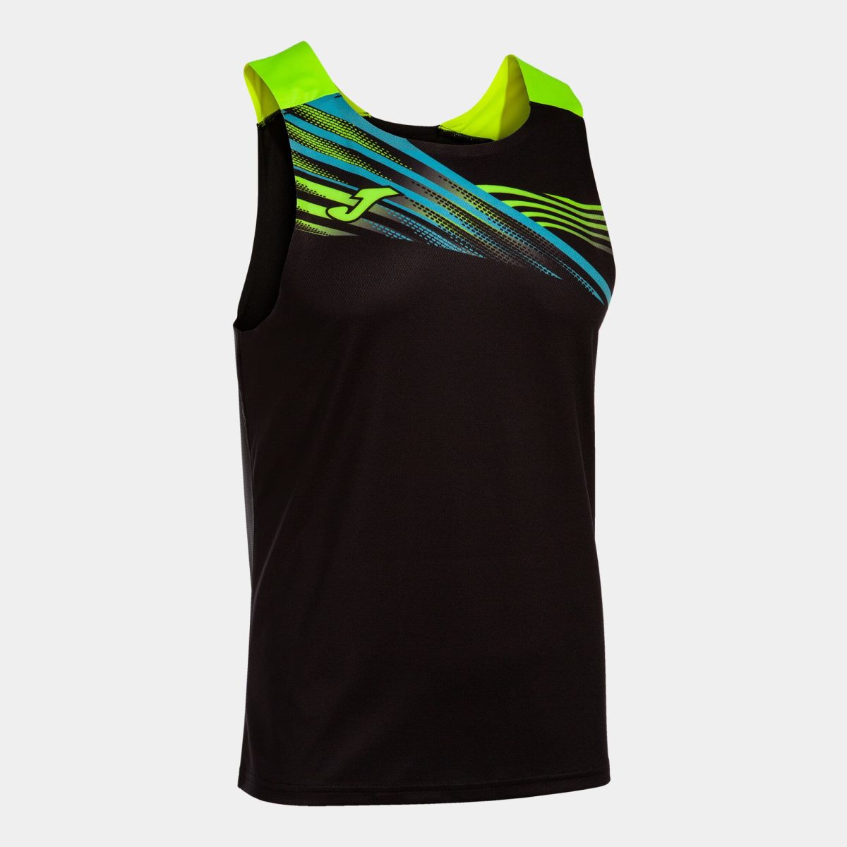 تاپ ورزشی جوما مدل SLEEVELESS T-SHIRT MAN ELITE X BLACK FLUORESCENT YELLOW