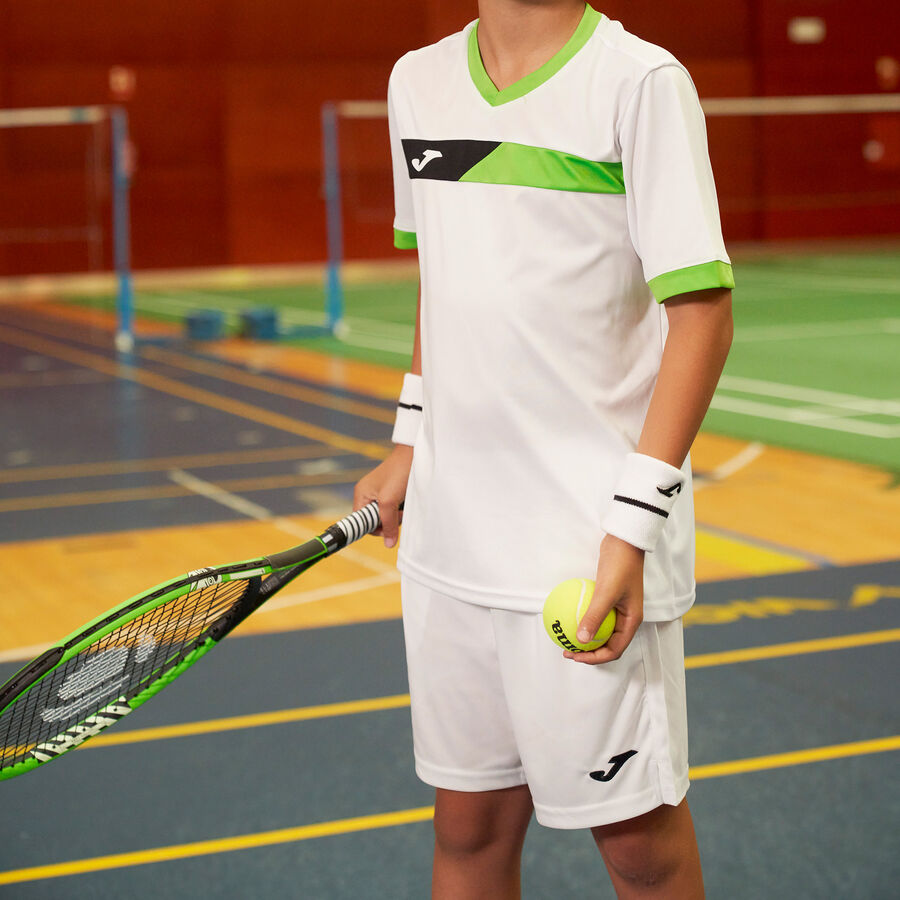 COURT SHORT SLEEVE T-SHIRT WHITE FLUOR GREEN COURT SHORT SLEEVE T-SHIRT WHITE FLUOR GREEN